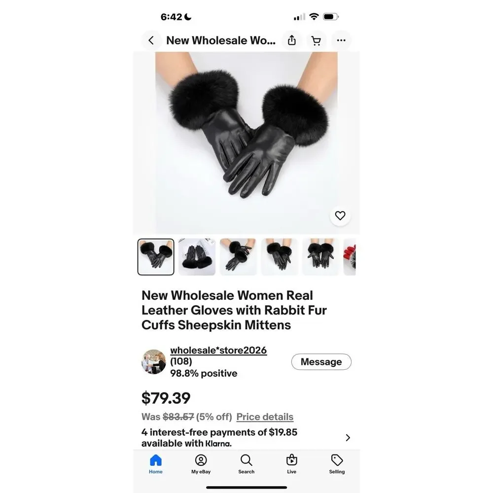 Sz 8.5 Women’s Genuine Sheepskin Gloves Michael Kors Genuine Rabbit Cuffs India